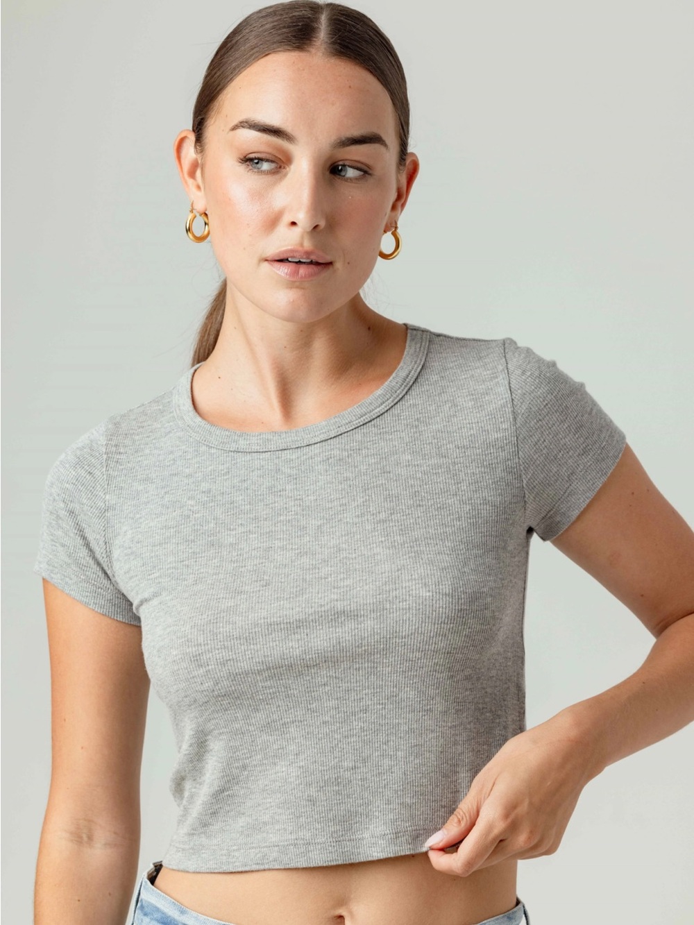 NWT sundays by wearesundays Pre-shrunk Perfect Rib BROTHER TEE Heathered Grey XS